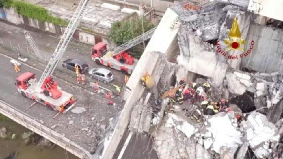 Gênes : troisième nuit de recherches après l’effondrement du pont de Morandi