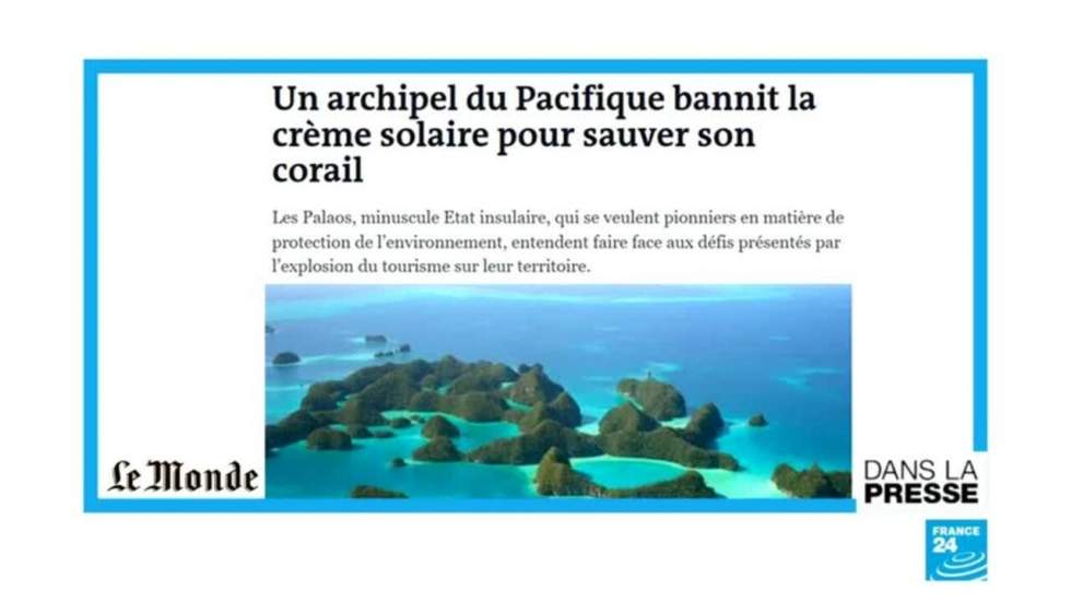 Les Palaos "bannissent la crème solaire pour sauver leur corail"