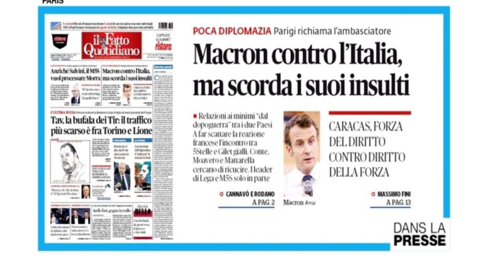 "Macron est contre l'Italie mais il oublie ses insultes"