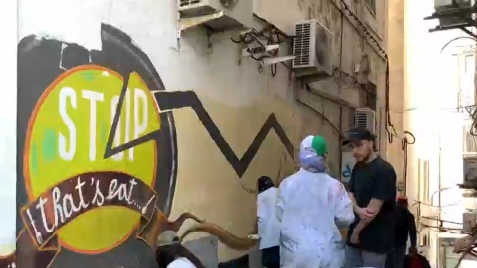 À Alger, des étudiants colorent les murs contre le pouvoir À Alger, des étudiants colorent les murs contre le pouvoir