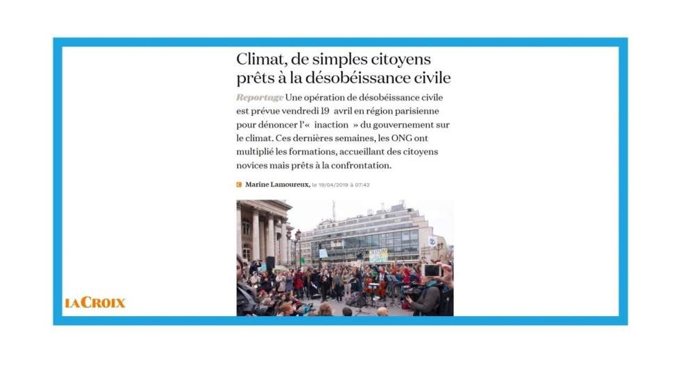 "Climat : de simples citoyens prêts à la désobéissance civile"