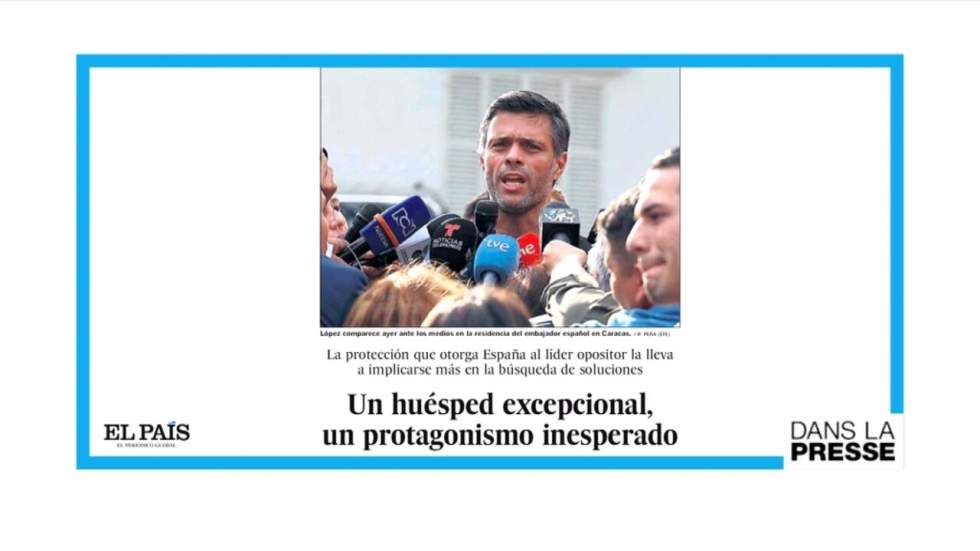 Leopoldo Lopez : "Un hôte exceptionnel, un protagoniste inespéré" pour l'Espagne