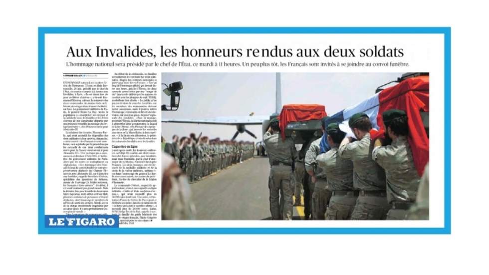 "La France rend hommage au courage de ses soldats"