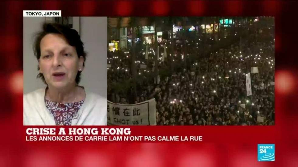 Hong Kong : après une nouvelle manifestation massive, la cheffe de l'exécutif présente des excuses