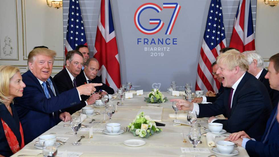 Au G7, Donald Trump promet à Boris Johnson "un très grand accord commercial" après le Brexit Au G7, Donald Trump promet à Boris Johnson "un très grand accord commercial" après le Brexit