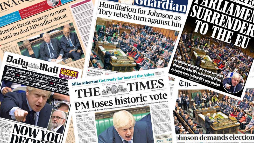 "Boris Johnson a perdu le contrôle du Brexit" : la presse accable le Premier ministre "Boris Johnson a perdu le contrôle du Brexit" : la presse accable le Premier ministre