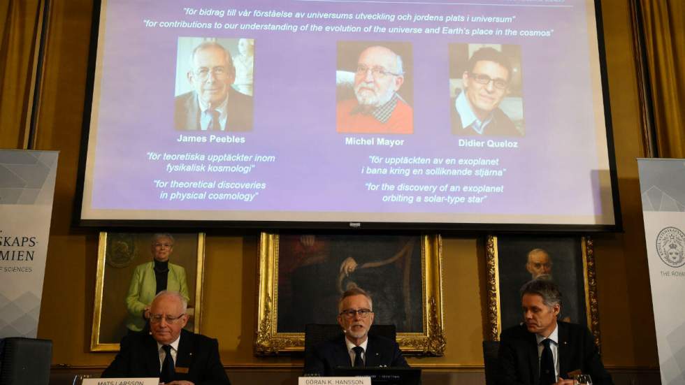 Le Nobel de physique décerné aux astrophysiciens James Peebles, Michel Mayor et Didier Queloz