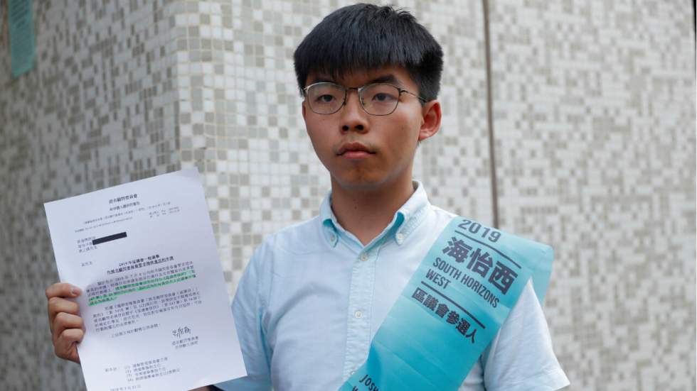 À Hong Kong, l’activiste Joshua Wong banni des élections