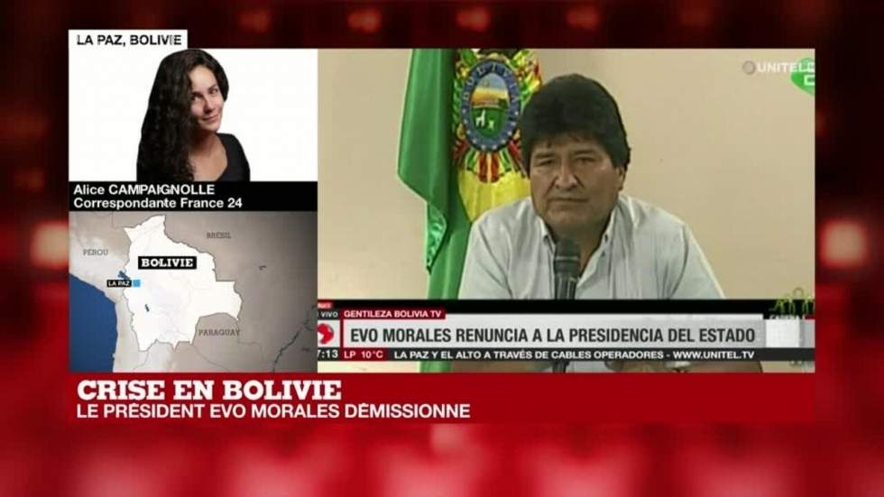 Le président bolivien Evo Morales annonce sa démission Le président bolivien Evo Morales annonce sa démission