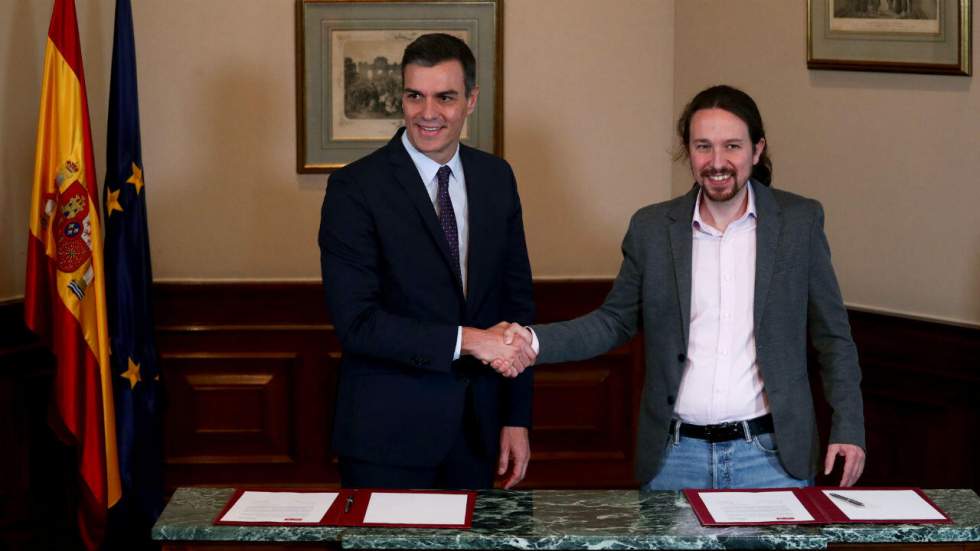 En Espagne, le parti socialiste et Podemos s'entendent pour former un gouvernement En Espagne, le parti socialiste et Podemos s'entendent pour former un gouvernement