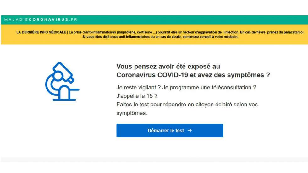 Coronavirus : maladiecoronavirus.fr le site Internet pour évaluer vos symptômes