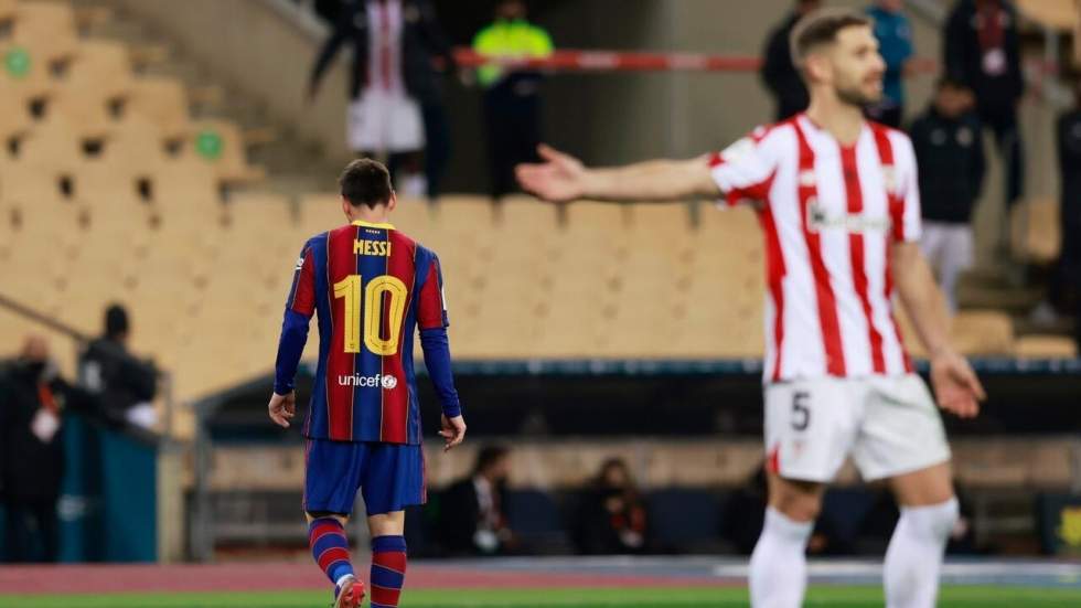 Face à Bilbao, Messi reçoit son premier rouge avec le Barça et perd la Supercoupe d'Espagne