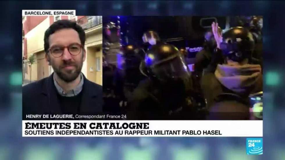 Espagne : l'emprisonnement du rappeur Pablo Hasél déclenche une 7e nuit d’affrontements à Barcelone