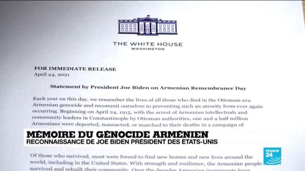 Le président américain Joe Biden reconnaît le génocide arménien