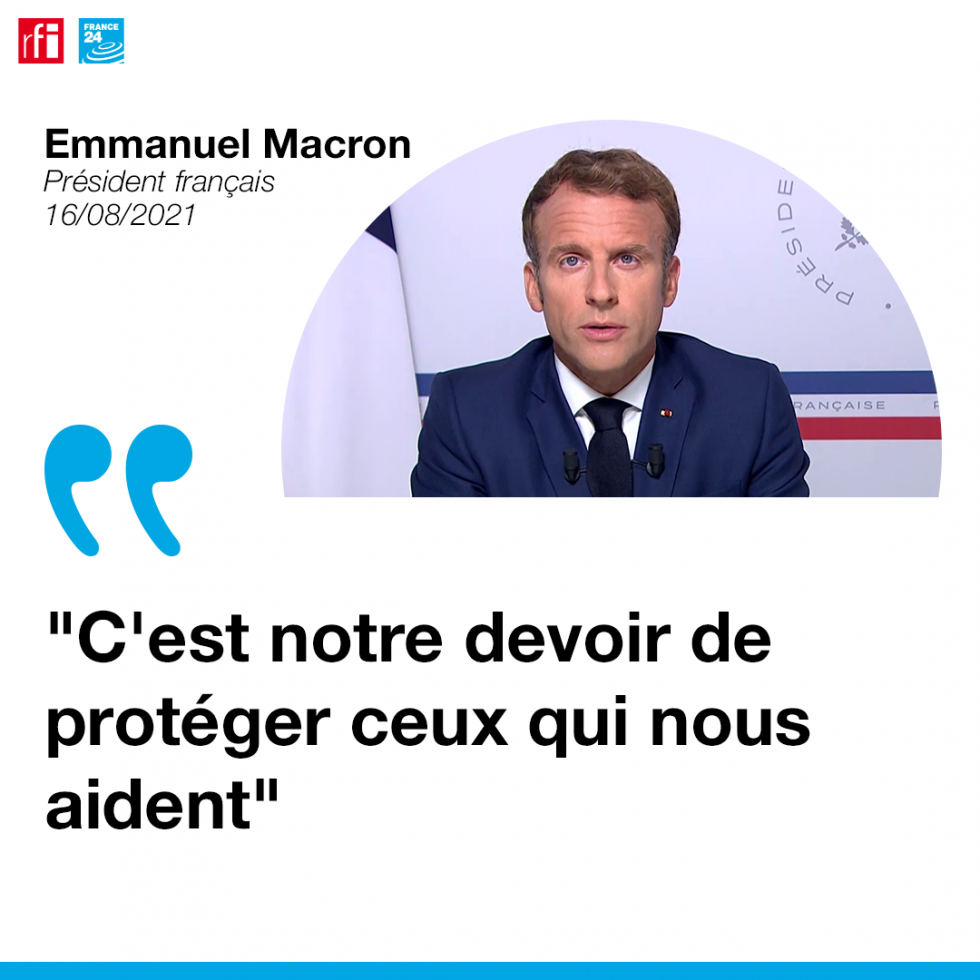 Emmanuel Macron : "l'Afghanistan ne doit pas redevenir le sanctuaire du terrorisme" Emmanuel Macron : "l'Afghanistan ne doit pas redevenir le sanctuaire du terrorisme"