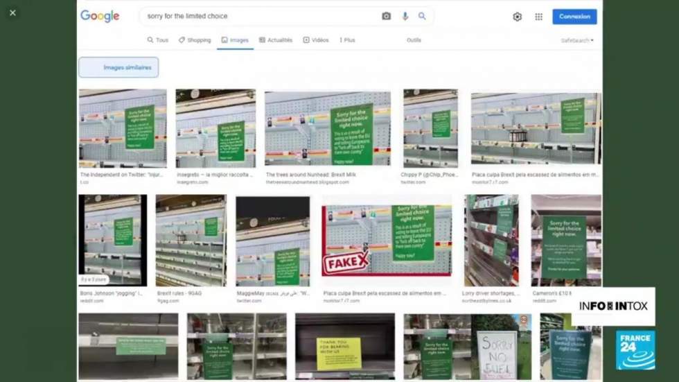 Pénuries au Royaume-Uni : des images retouchées trompeuses Pénuries au Royaume-Uni : des images retouchées trompeuses