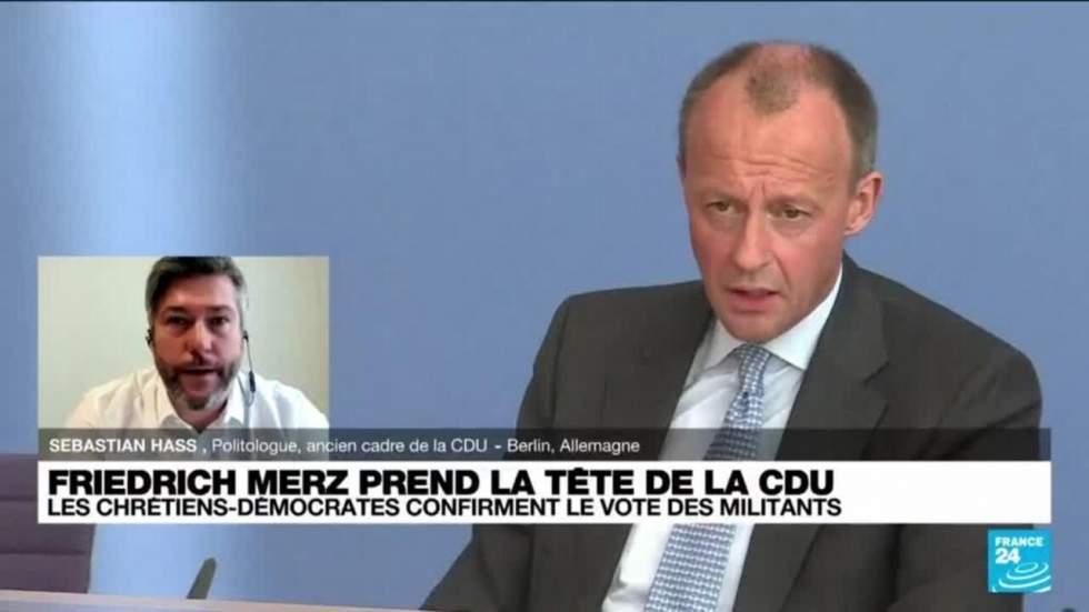 Le conservateur Friedrich Merz, ancien rival d'Angela Merkel, élu à la tête de la CDU