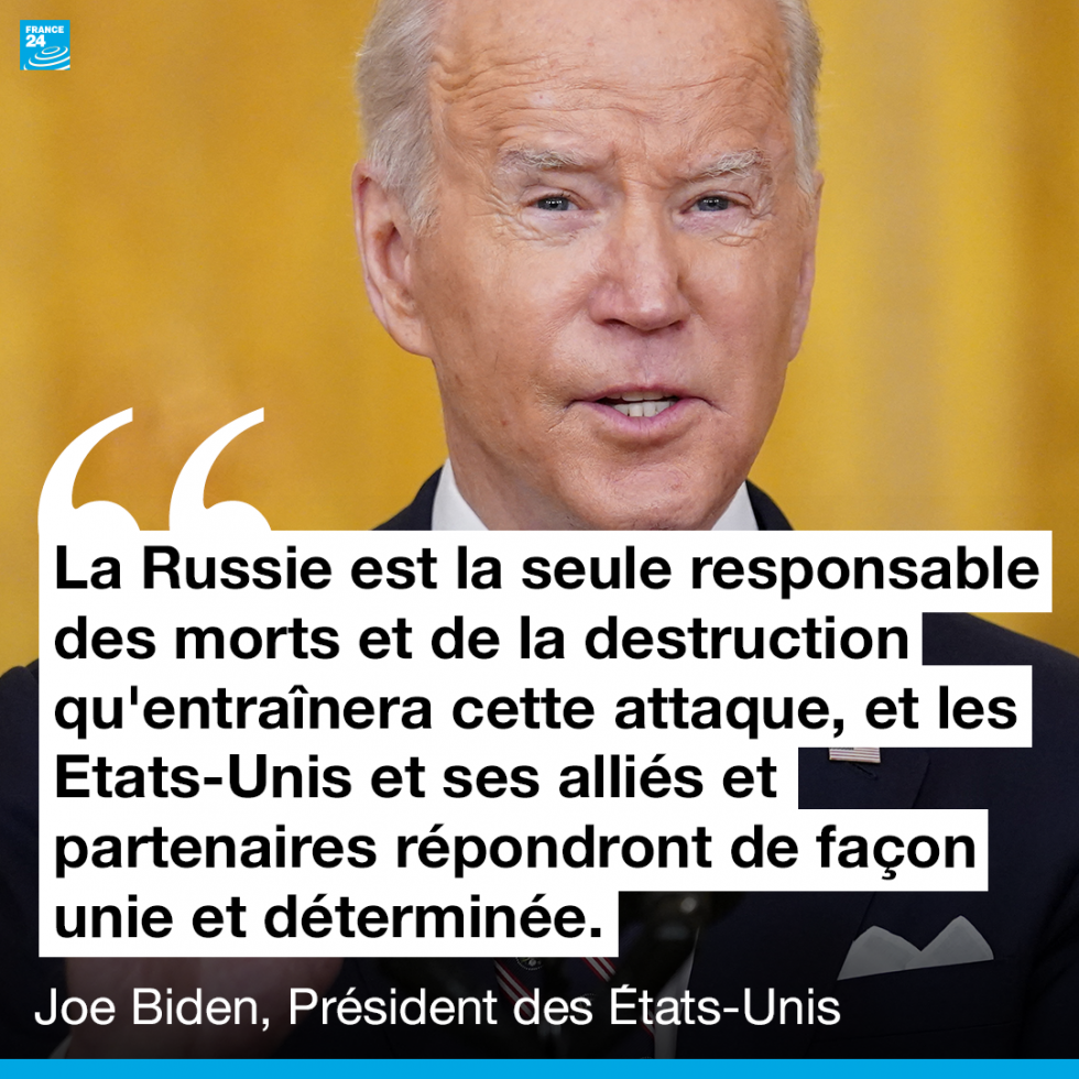 Invasion russe en Ukraine : condamnations d'Emmanuel Macron et de la communauté internationale