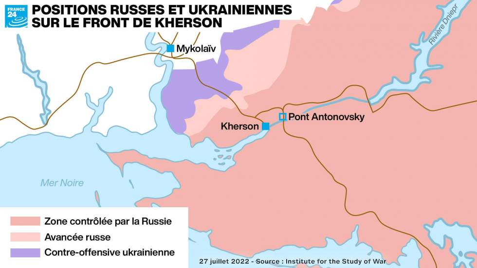 Ponts bombardés, lance-roquettes Himars : la stratégie de Kiev pour reprendre Kherson