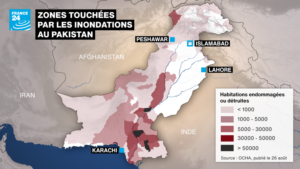 Après les canicules, le déluge : le Pakistan en première ligne du dérèglement climatique