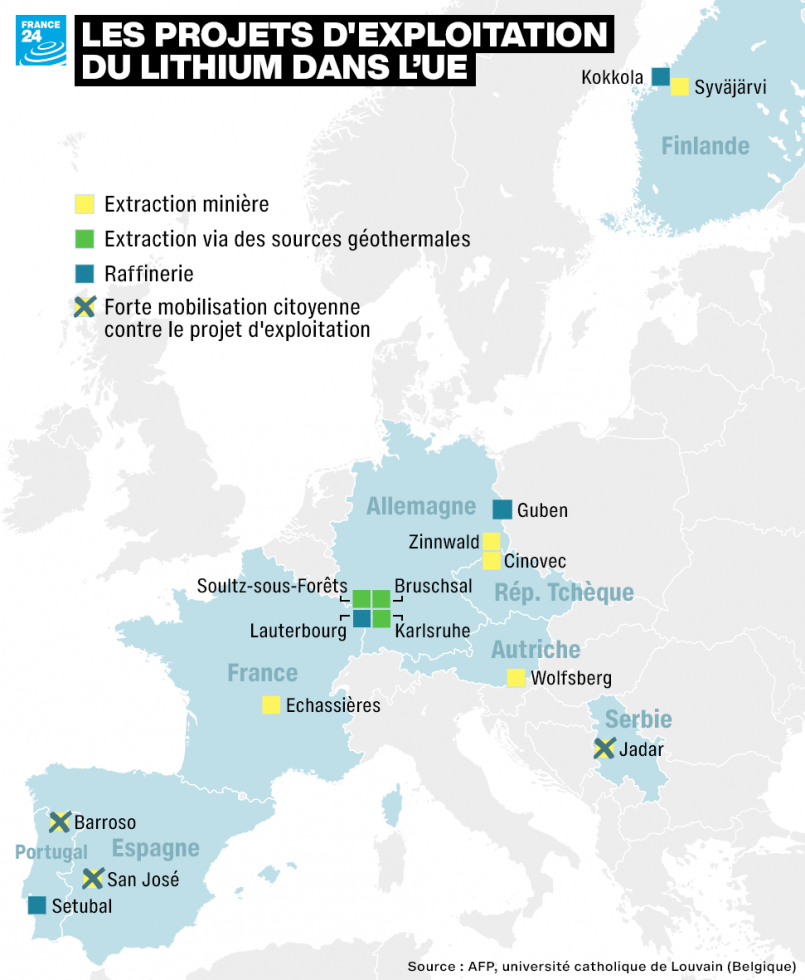 En Europe, la course au lithium, enjeu majeur de la transition énergétique