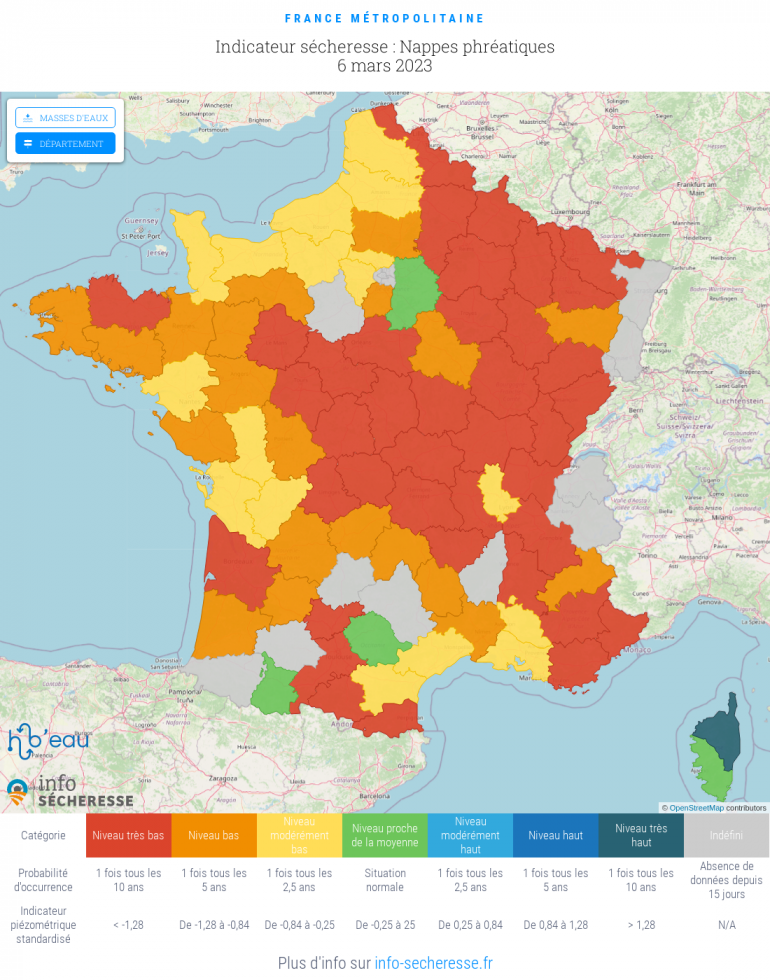Sécheresse en France : avec des nappes au plus bas, "les pluies à venir seront insuffisantes"