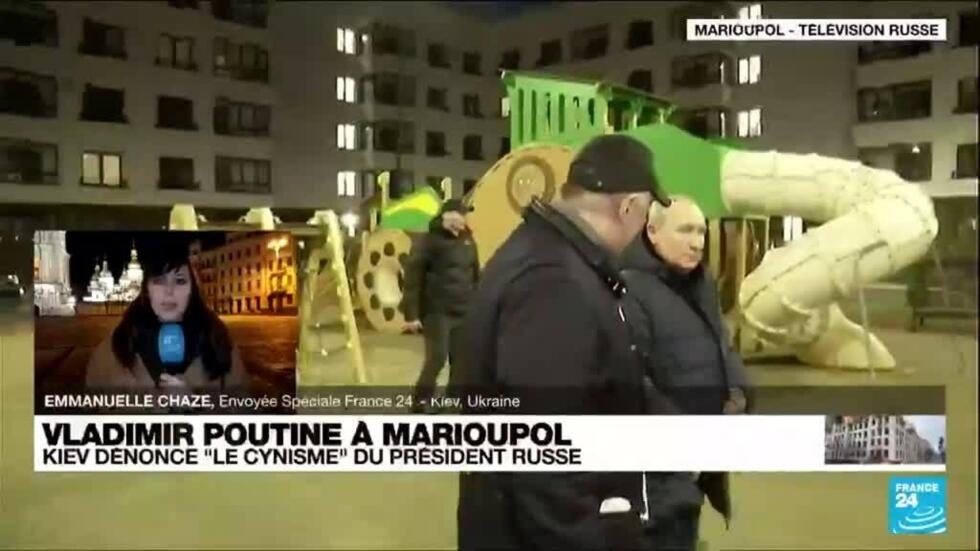 L'Ukraine dénonce le "cynisme" de Vladimir Poutine, en visite à Marioupol