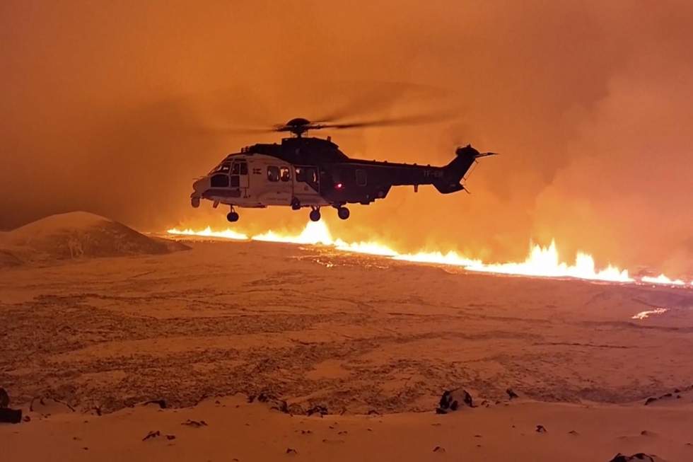 En images : nouvelle éruption volcanique en Islande, au sud de Reykjavik