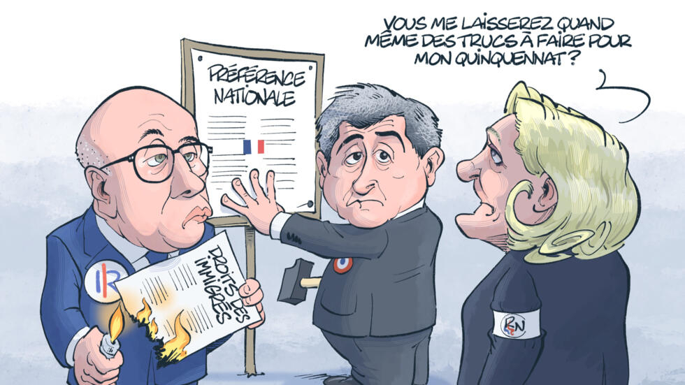 L'actu en dessin : avec la loi immigration, le programme de Marine Le Pen mis en application ?