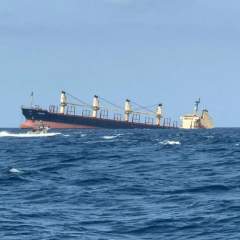 Le cargo coulé en mer Rouge par les Houthis présente un "risque environnemental" Le cargo coulé en mer Rouge par les Houthis présente un "risque environnemental"