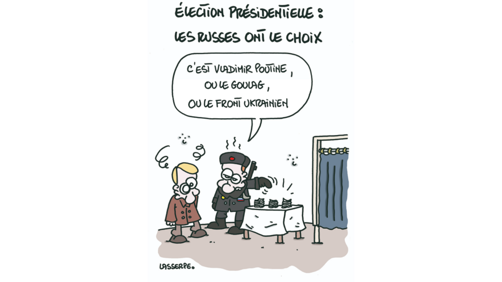 L'actu en dessin : la présidentielle en Russie jouée d'avance pour Vladimir Poutine