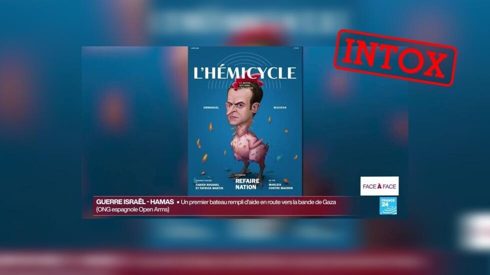 Fausse Une caricaturant Macron : un extrait retouché de France 24 diffusé par des canaux pro-russes