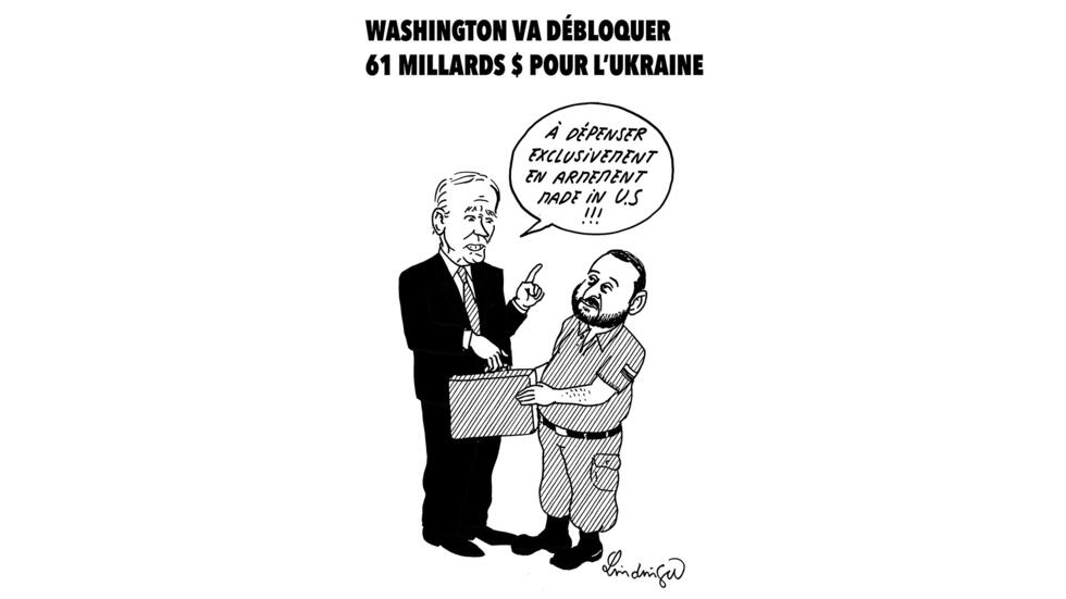 L'actu en dessin : les États-Unis débloquent 61 milliards de dollars pour venir en aide à l’Ukraine