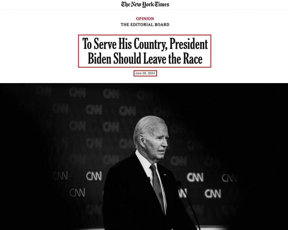 Non, le New York Times n’a pas appelé Trump à se retirer de la course à la présidentielle Non, le New York Times n’a pas appelé Trump à se retirer de la course à la présidentielle