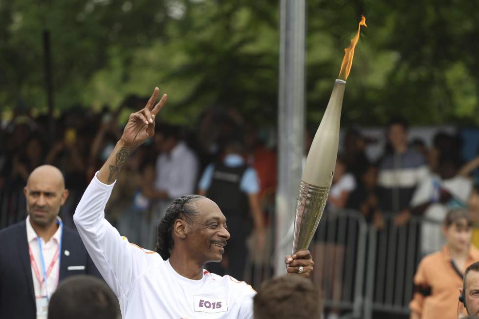 En images : le rappeur américain Snoop Dog vit sa meilleure vie aux JO 2024 de Paris