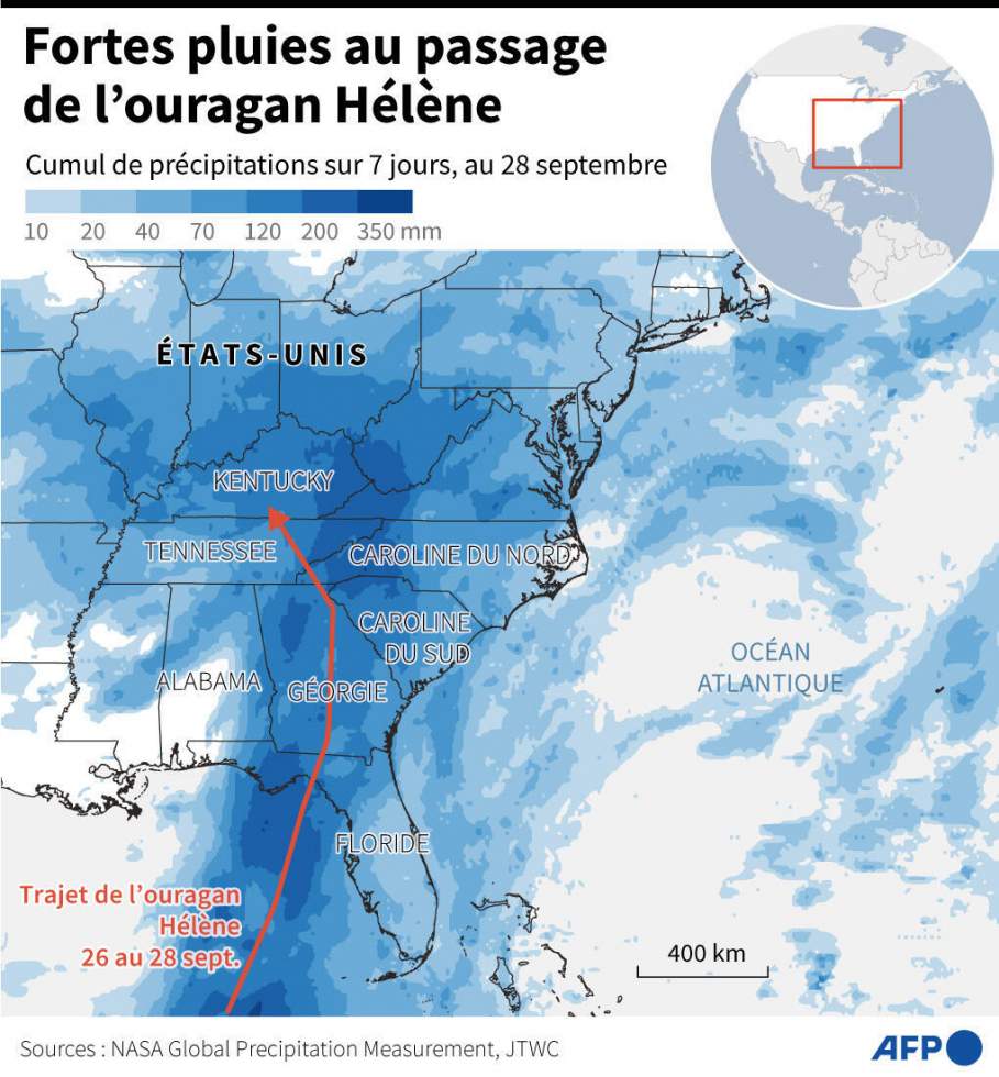 Ouragan Hélène : Biden et Harris en déplacement dans plusieurs Etats pour constater les dégâts