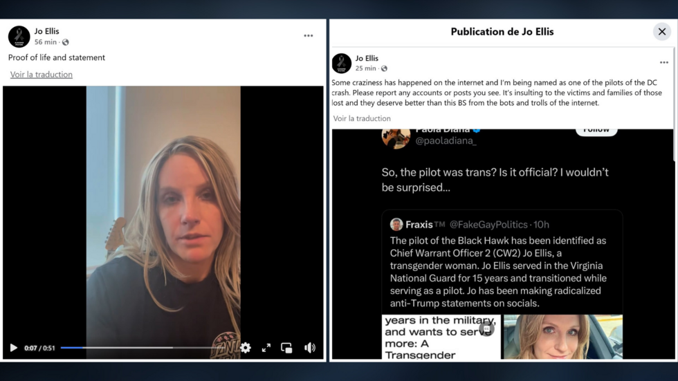 Crash à Washington : une militaire transgenre accusée à tort d'être à l'origine de la collision
