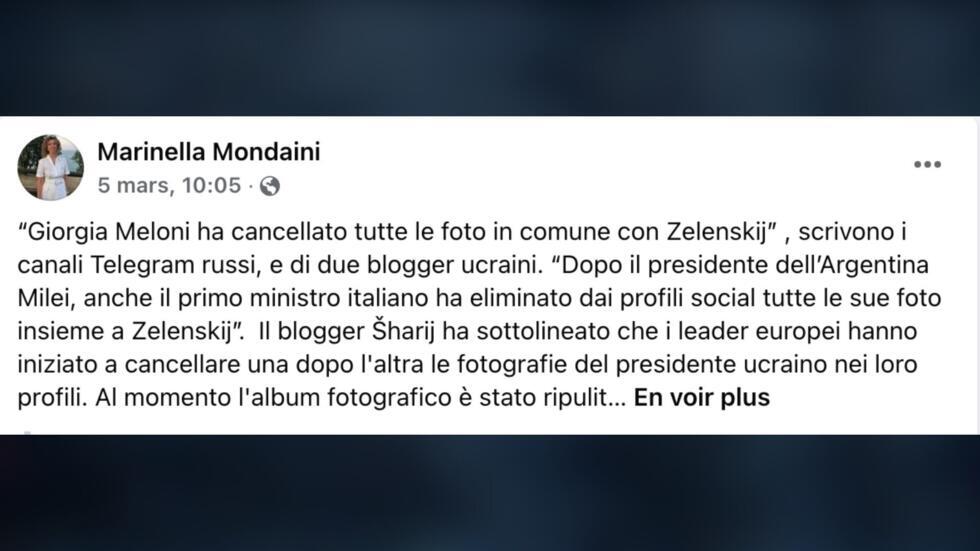 Non, Giorgia Meloni n’a pas supprimé ses photos avec Volodymyr Zelensky de ses réseaux sociaux