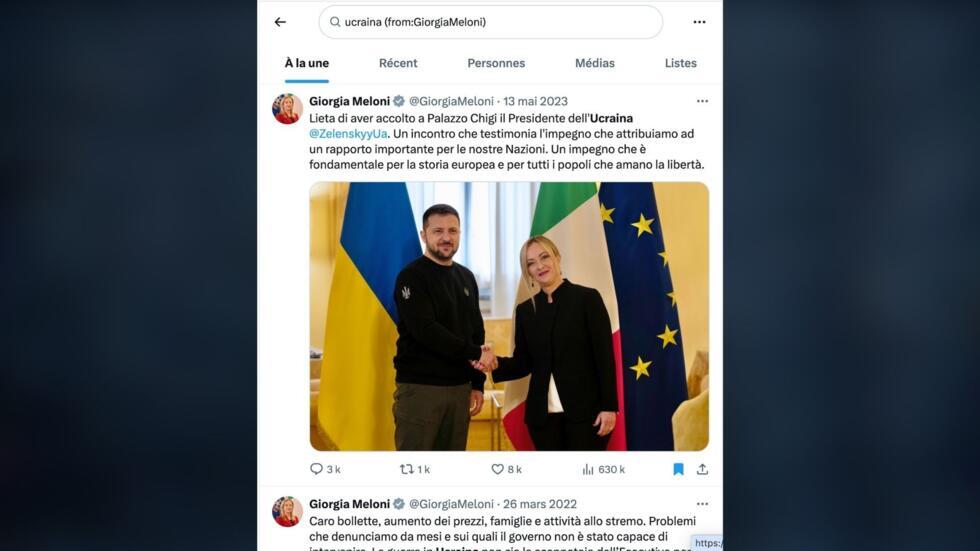 Non, Giorgia Meloni n’a pas supprimé ses photos avec Volodymyr Zelensky de ses réseaux sociaux