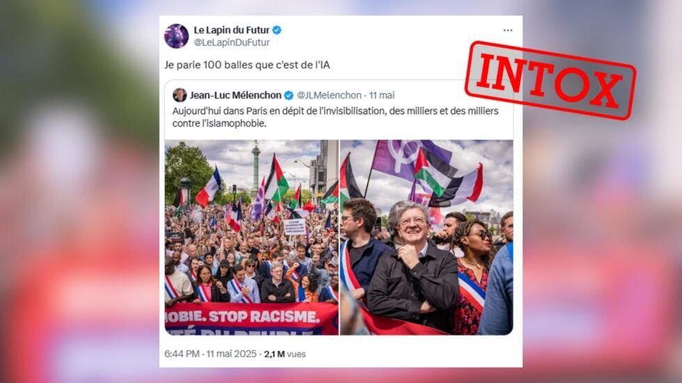 Pourquoi Jean-Luc Mélenchon est accusé à tort d'avoir publié une image générée par IA Pourquoi Jean-Luc Mélenchon est accusé à tort d'avoir publié une image générée par IA