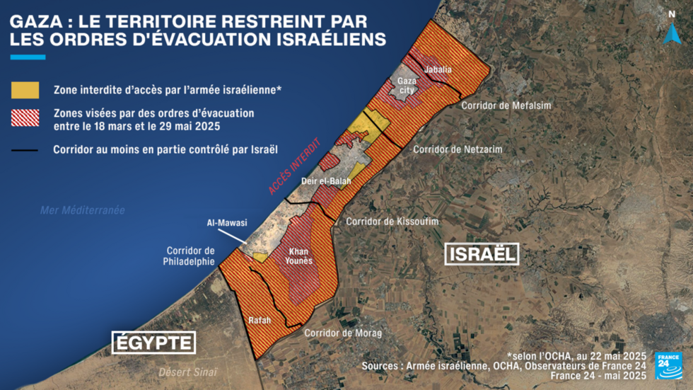 Enquête : les ordres d’évacuation de l’armée israélienne depuis mars couvrent 78% de la bande de Gaza Enquête : les ordres d’évacuation de l’armée israélienne depuis mars couvrent 78% de la bande de Gaza