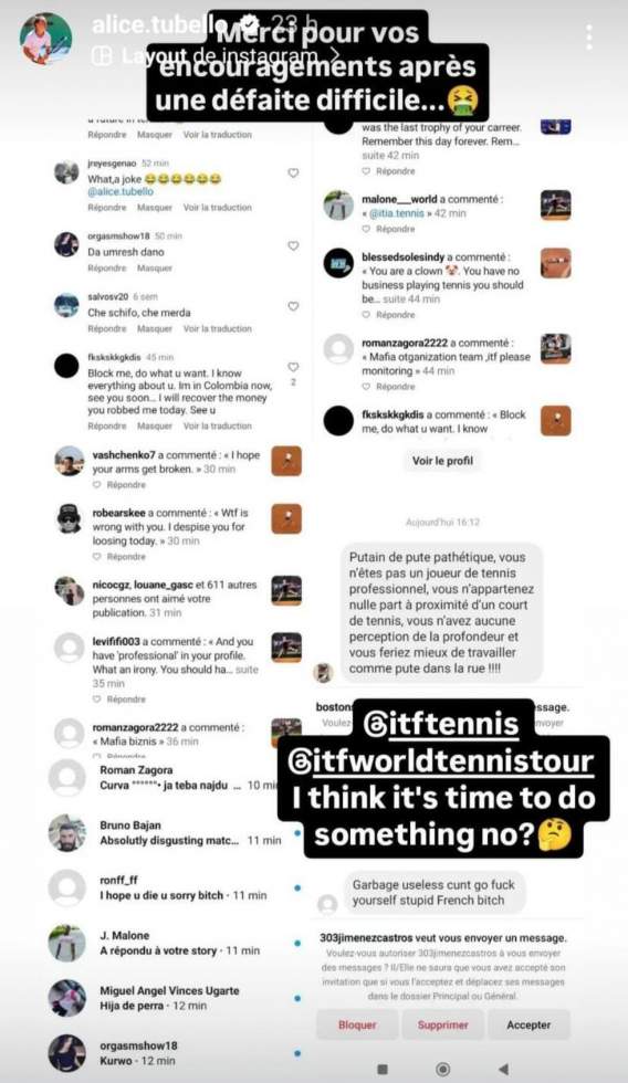 "Je vais te brûler" : les joueurs de tennis cyberharcelés par des parieurs mécontents "Je vais te brûler" : les joueurs de tennis cyberharcelés par des parieurs mécontents