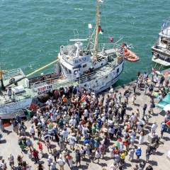 En route vers Gaza, un nouveau bateau de la "Flotille pour la liberté" a quitté Syracuse En route vers Gaza, un nouveau bateau de la "Flotille pour la liberté" a quitté Syracuse
