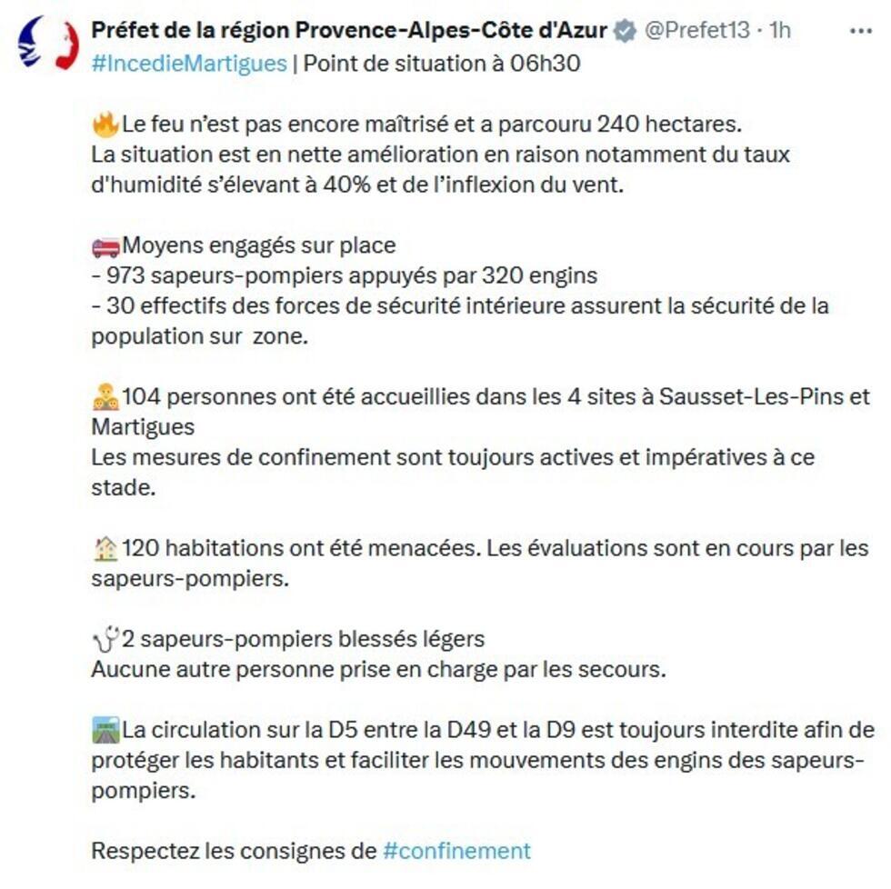 L'incendie de Martigues toujours pas maîtrisé, près de 1 000 sapeurs-pompiers pour l'affronter L'incendie de Martigues toujours pas maîtrisé, près de 1 000 sapeurs-pompiers pour l'affronter