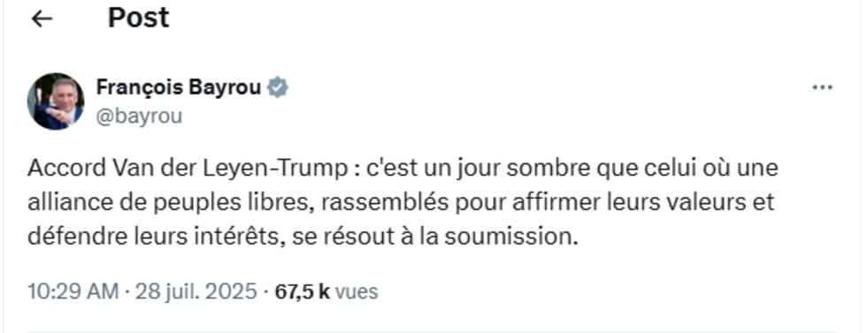 Droits de douane : la France dénonce un accord "déséquilibré" entre l’UE et les États-Unis Droits de douane : la France dénonce un accord "déséquilibré" entre l’UE et les États-Unis