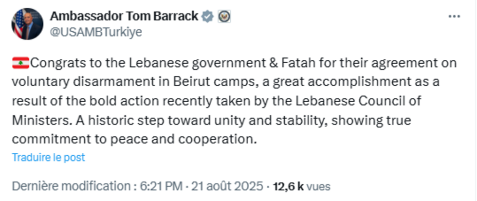 Le Liban entame le désarmement des camps de réfugiés palestiniens Le Liban entame le désarmement des camps de réfugiés palestiniens