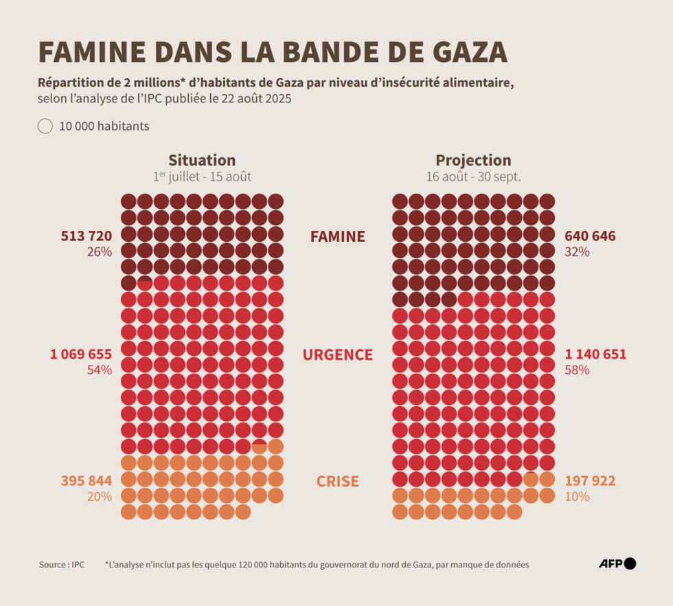"Trop tard": des Palestiniens désespérés après la déclaration de la famine à Gaza par l'ONU "Trop tard": des Palestiniens désespérés après la déclaration de la famine à Gaza par l'ONU