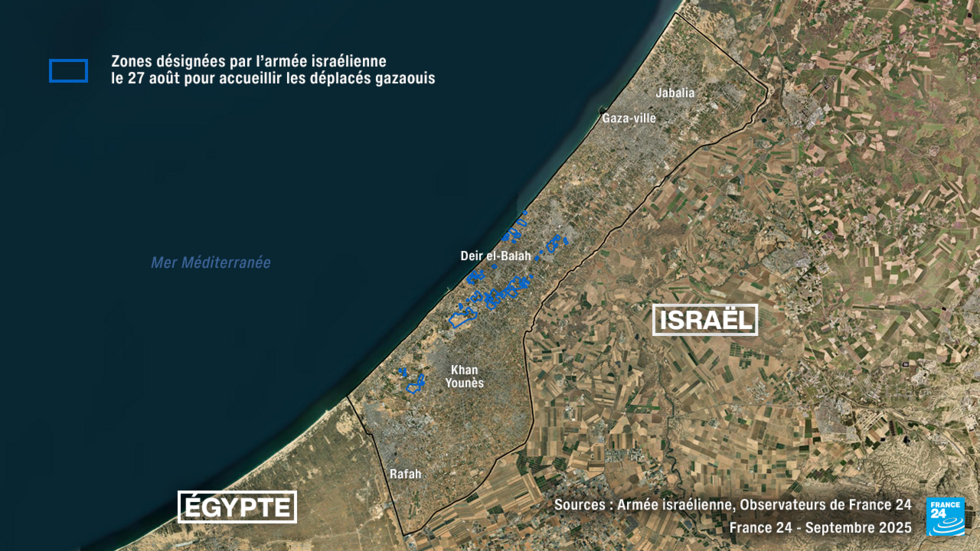 À Gaza, l’armée israélienne dirige les déplacés vers des zones dangereuses ou déjà occupées À Gaza, l’armée israélienne dirige les déplacés vers des zones dangereuses ou déjà occupées