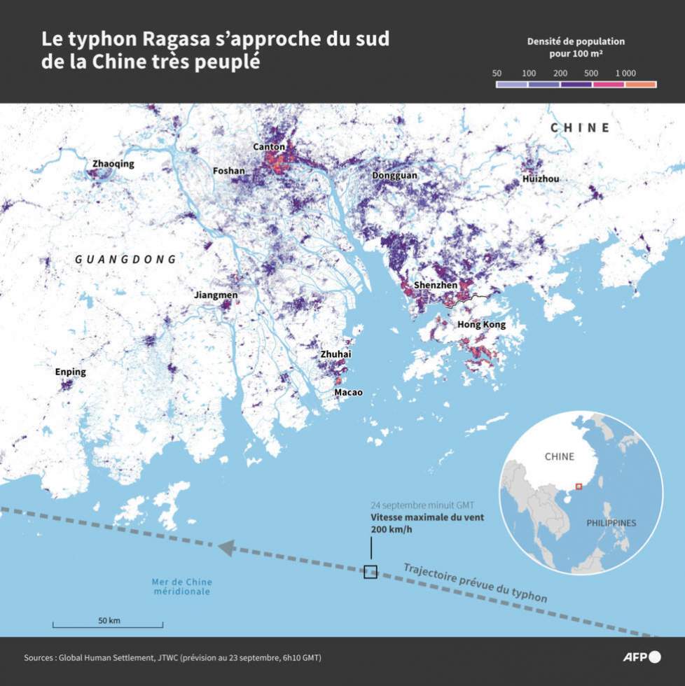 Le typhon Ragasa fait plusieurs morts à Taïwan, Hong Kong en alerte maximale