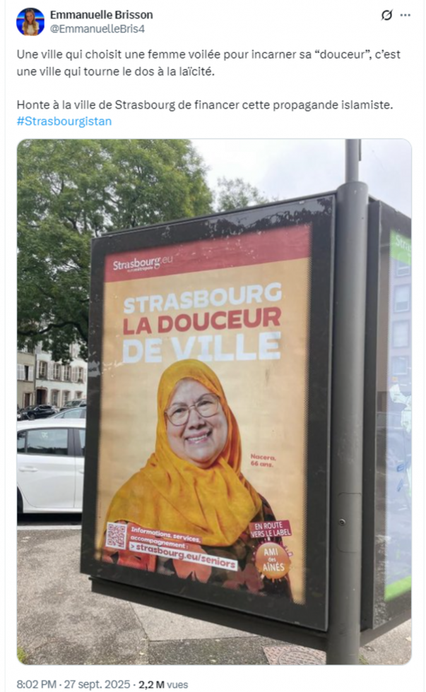 Strasbourg accusée de mettre en avant une femme voilée : une affiche qui manque de contexte